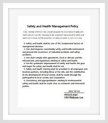 Occupational Health and Safety Management Policy  - english