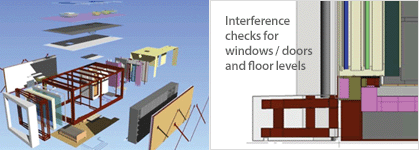 Interference checks for windows and doors and floor levels
